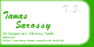 tamas sarossy business card